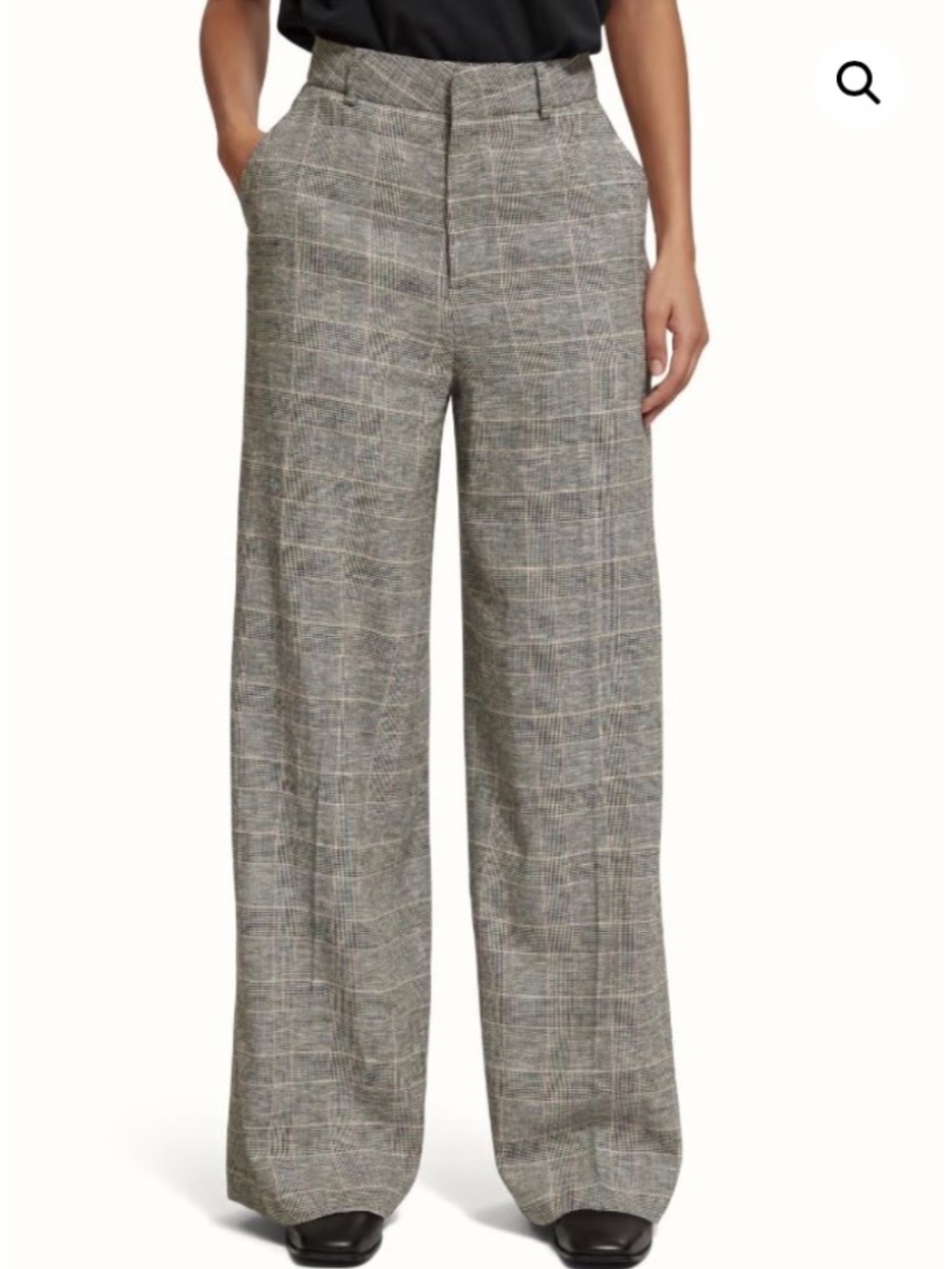 Scotch & Soda High Waisted Wide Leg Plaid Pants Trousers